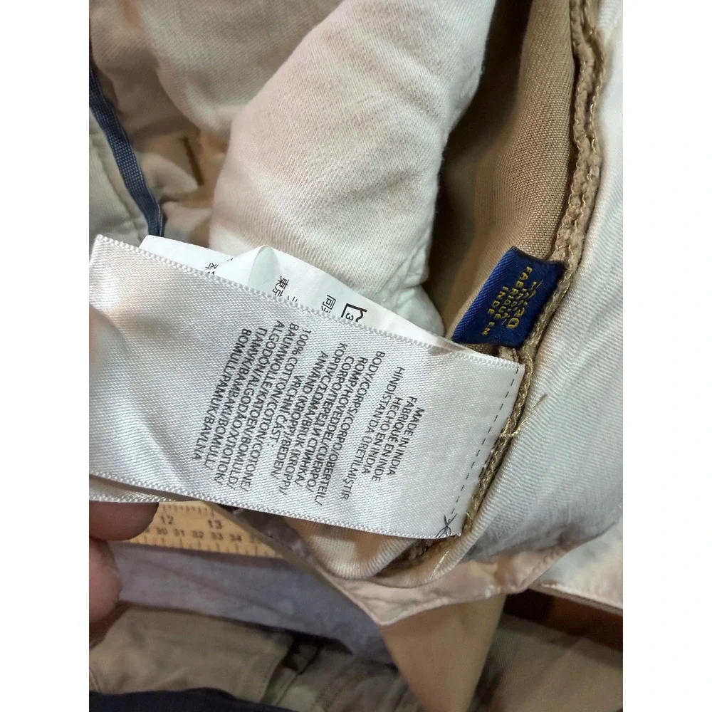 Polo Ralph Lauren Chino Pants Mens 42/30 Khaki Classic Fit Cotton Twill EUC
